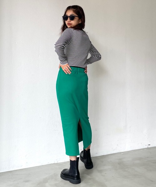 SHAGGIE（シャギー）の「マルチボーダーニットカーディガン（カーディガン/ボレロ・レディース・ブラック/グリーン/マスタード・FREE）」の20枚目の写真