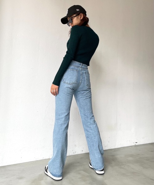 SHAGGIE（シャギー）の「マルチボーダーニットカーディガン（カーディガン/ボレロ・レディース・ブラック/グリーン/マスタード・FREE）」の18枚目の写真