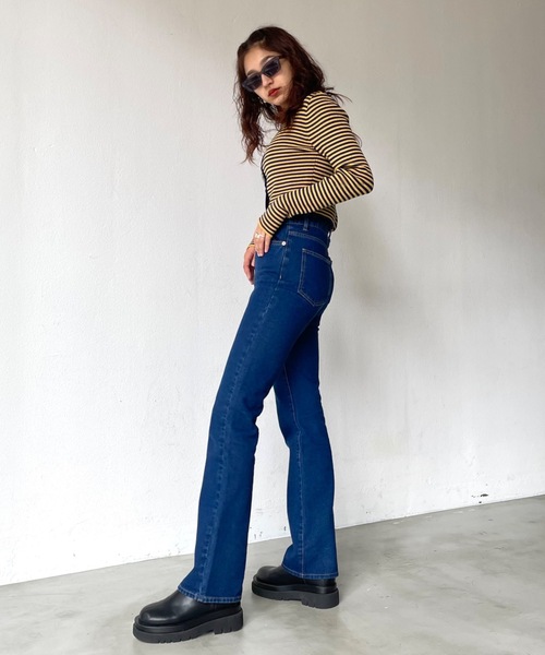 SHAGGIE（シャギー）の「マルチボーダーニットカーディガン（カーディガン/ボレロ・レディース・ブラック/グリーン/マスタード・FREE）」の16枚目の写真