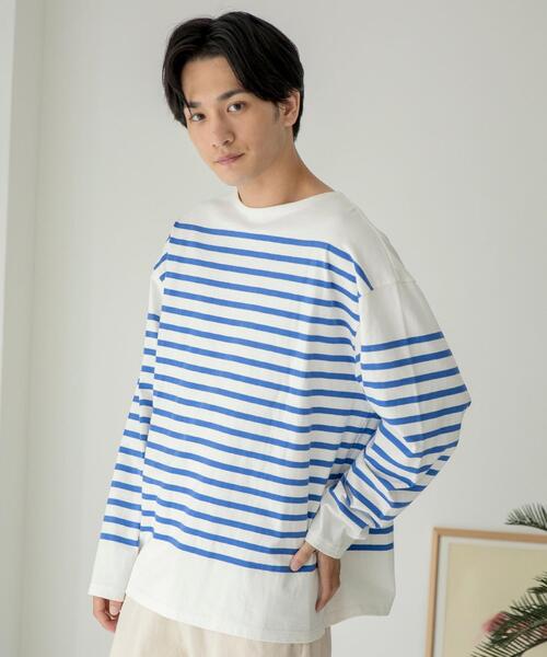 coen（コーエン）の「ナバルボーダーロングスリーブTシャツ（Tシャツ/カットソー・メンズ・ブラック/ホワイト・S/M/XL/L）」の2枚目の写真