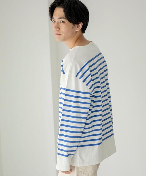 coen（コーエン）の「ナバルボーダーロングスリーブTシャツ（Tシャツ/カットソー・メンズ・ブラック/ホワイト・S/M/XL/L）」の4枚目の写真