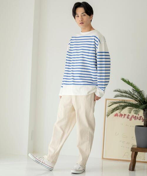 coen（コーエン）の「ナバルボーダーロングスリーブTシャツ（Tシャツ/カットソー・メンズ・ブラック/ホワイト・S/M/XL/L）」の5枚目の写真