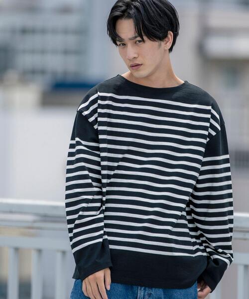 coen（コーエン）の「ナバルボーダーロングスリーブTシャツ（Tシャツ/カットソー・メンズ・ブラック/ホワイト・S/M/XL/L）」の14枚目の写真