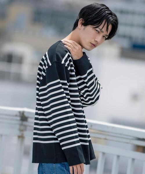 coen（コーエン）の「ナバルボーダーロングスリーブTシャツ（Tシャツ/カットソー・メンズ・ブラック/ホワイト・S/M/XL/L）」の15枚目の写真