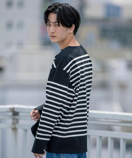 coen（コーエン）の「ナバルボーダーロングスリーブTシャツ（Tシャツ/カットソー・メンズ・ブラック/ホワイト・S/M/XL/L）」の16枚目の写真