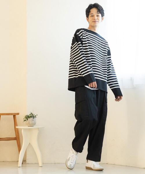 coen（コーエン）の「ナバルボーダーロングスリーブTシャツ（Tシャツ/カットソー・メンズ・ブラック/ホワイト・S/M/XL/L）」の11枚目の写真