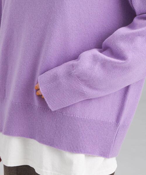green label relaxing（グリーンレーベルリラクシング）の「LAUNDRY ランドリー W ハーフジップ プルオーバー ニット（ニット/セーター・レディース・オリーブ/ライラック/ライトグレー・FREE）」の8枚目の写真