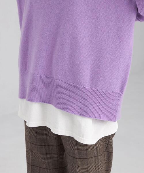 green label relaxing（グリーンレーベルリラクシング）の「LAUNDRY ランドリー W ハーフジップ プルオーバー ニット（ニット/セーター・レディース・オリーブ/ライラック/ライトグレー・FREE）」の9枚目の写真