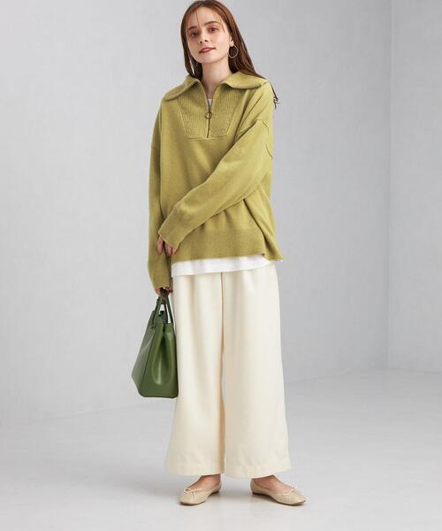 green label relaxing（グリーンレーベルリラクシング）の「LAUNDRY ランドリー W ハーフジップ プルオーバー ニット（ニット/セーター・レディース・オリーブ/ライラック/ライトグレー・FREE）」の13枚目の写真