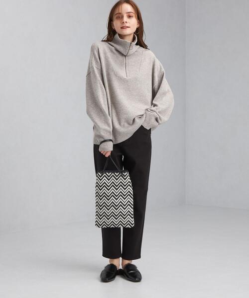 green label relaxing（グリーンレーベルリラクシング）の「LAUNDRY ランドリー W ハーフジップ プルオーバー ニット（ニット/セーター・レディース・オリーブ/ライラック/ライトグレー・FREE）」の14枚目の写真