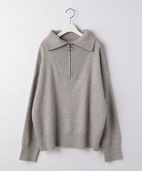 green label relaxing（グリーンレーベルリラクシング）の「LAUNDRY ランドリー W ハーフジップ プルオーバー ニット（ニット/セーター・レディース・オリーブ/ライラック/ライトグレー・FREE）」の21枚目の写真