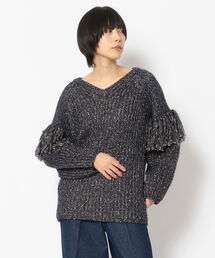 EARIH | EARIH(アーリ)フリンジVネックニット(ニット/セーター)