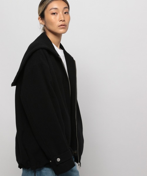 OFAKIND(オフアカインド)の「OFAKIND / フードZIPウールコート(ブルゾン・レディース・ブラック/ベージュ・1/0)」の13枚目の写真