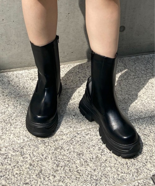EPIMI E'PIMMY（エピミエピミー）の「ボリュームソールサイドゴアブーツ（ブーツ・レディース・ブラック/ダークブラウン・MEDIUM/LARGE）」の6枚目の写真