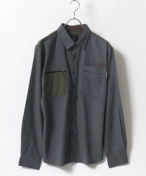 CAPTAIN STAG（キャプテンスタッグ）の「CAPTAIN STAG/キャプテンスタッグ ソフトネル ポケット切替ワークシャツ（シャツ/ブラウス・メンズ・ベージュ/カーキ/チャコール・LL/M/L）」の2枚目の写真