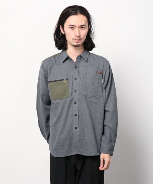 CAPTAIN STAG（キャプテンスタッグ）の「CAPTAIN STAG/キャプテンスタッグ ソフトネル ポケット切替ワークシャツ（シャツ/ブラウス・メンズ・ベージュ/カーキ/チャコール・LL/M/L）」の16枚目の写真