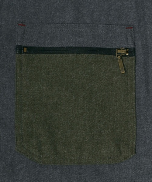 CAPTAIN STAG（キャプテンスタッグ）の「CAPTAIN STAG/キャプテンスタッグ ソフトネル ポケット切替ワークシャツ（シャツ/ブラウス・メンズ・ベージュ/カーキ/チャコール・LL/M/L）」の11枚目の写真