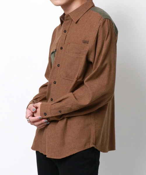 CAPTAIN STAG（キャプテンスタッグ）の「CAPTAIN STAG/キャプテンスタッグ ソフトネル ポケット切替ワークシャツ（シャツ/ブラウス・メンズ・ベージュ/カーキ/チャコール・LL/M/L）」の21枚目の写真