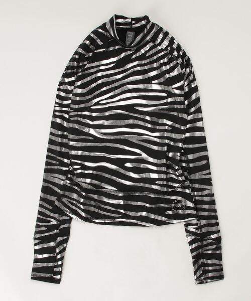 adidas by Stella McCartney メタリックプリント ロンt トップス