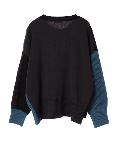 Editt by YECCA VECCA（エディットバイイェッカヴェッカ）の「カラーブロッキングMIX編みニット＊（ニット/セーター・レディース・アイボリー/ブラック・FREE）」の15枚目の写真