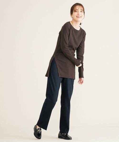 SHARE PARK（シェアパーク）の「【洗える】TRストレートパンツ（その他パンツ・レディース・ネイビー系/アイボリー系/ダークブラウン系/ダークブラウン系3・1/0）」の17枚目の写真