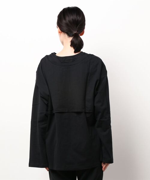 Lull（ルル）の「【Lull / ルル】レイヤードカレッジロゴロンT（Tシャツ/カットソー・レディース・杢グレー/ブラック/ホワイト・ONESIZE）」の4枚目の写真