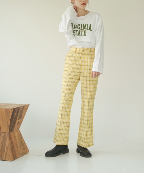 Lull（ルル）の「【Lull / ルル】レイヤードカレッジロゴロンT（Tシャツ/カットソー・レディース・杢グレー/ブラック/ホワイト・ONESIZE）」の19枚目の写真