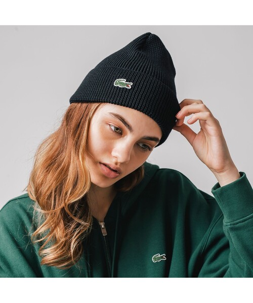 LACOSTE（ラコステ）の「ベーシックニットキャップ（ニットキャップ/ビーニー・レディース・ブラック/グレー/グリーン/ブラック系その他・FREE）」の2枚目の写真