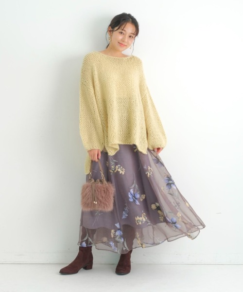 JUSGLITTY オパールフラワースカート JUSGLITTY(ジャスグリッティー)の「オパールフラワープリント