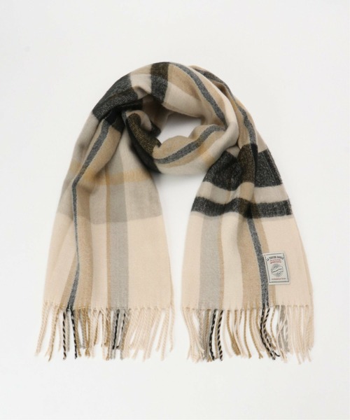 LBC（エルビーシー）の「抗菌加工チェックマフラー（マフラー・レディース・ベージュ/グレー/レッド/ピンク/ブルー/グリーン・FREE）」の2枚目の写真