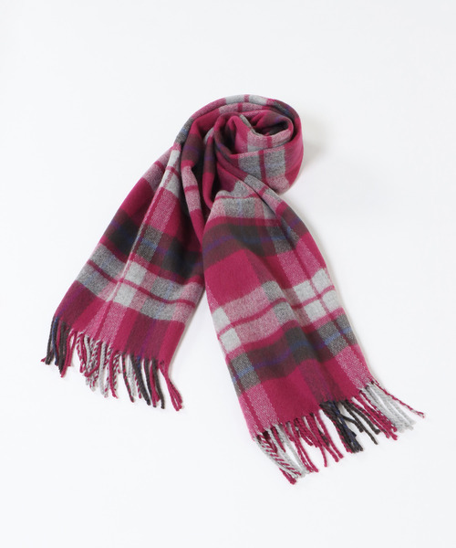 LBC（エルビーシー）の「抗菌加工チェックマフラー（マフラー・レディース・ベージュ/グレー/レッド/ピンク/ブルー/グリーン・FREE）」の17枚目の写真