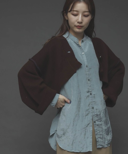 SENSE OF PLACE by URBAN RESEARCH(センスオブプレイスバイアーバンリサーチ)の「ワッシャーバンドカラードルマンシャツ(シャツ/ブラウス・レディース・ライトベージュ/ライトブルー/ライトカーキ/ブラウン・ONE)」の6枚目の写真