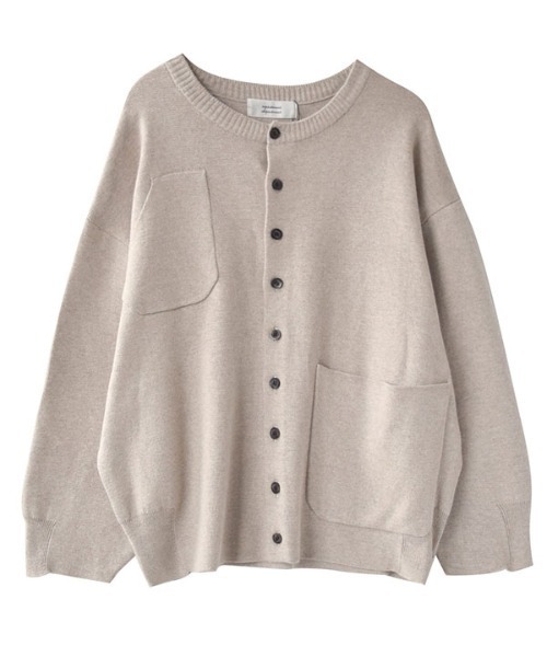 apartment department（アパートメントデパートメント）の「ミラノリブ ポケット付きカーディガン（カーディガン/ボレロ・レディース・グレイッシュベージュ/ブラック・M）」の10枚目の写真