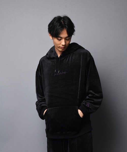 GALLIS ADDICTION（ガリスアディクション）の「GA FUR-VELOR HOODIE/ベロア プルパーカー（パーカー・メンズ・ブラック/グレー・M/L）」の3枚目の写真