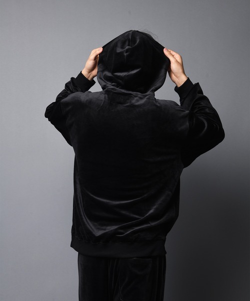 GALLIS ADDICTION（ガリスアディクション）の「GA FUR-VELOR HOODIE/ベロア プルパーカー（パーカー・メンズ・ブラック/グレー・M/L）」の6枚目の写真