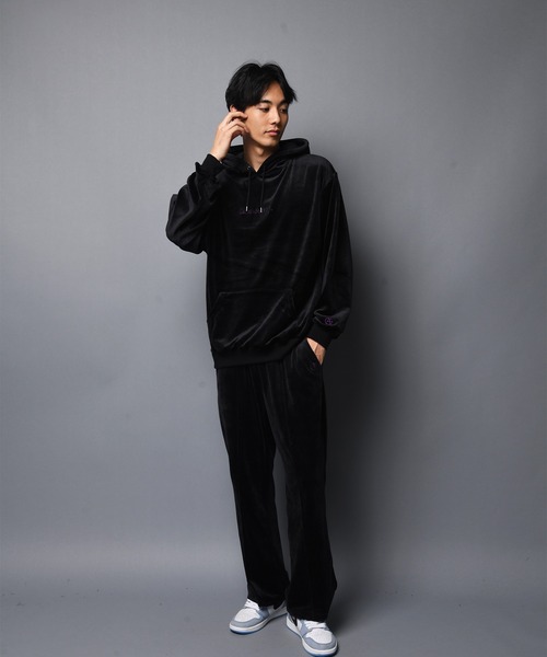 GALLIS ADDICTION（ガリスアディクション）の「GA FUR-VELOR HOODIE/ベロア プルパーカー（パーカー・メンズ・ブラック/グレー・M/L）」の7枚目の写真