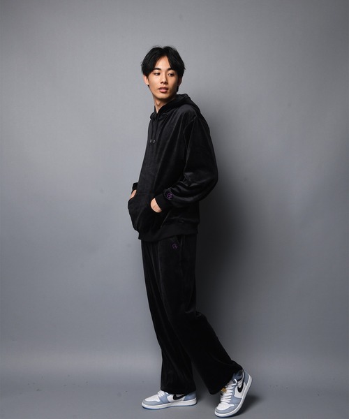 GALLIS ADDICTION（ガリスアディクション）の「GA FUR-VELOR HOODIE/ベロア プルパーカー（パーカー・メンズ・ブラック/グレー・M/L）」の8枚目の写真