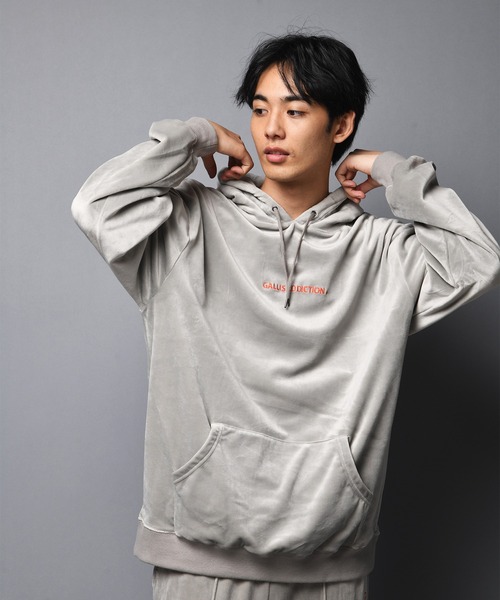 GALLIS ADDICTION（ガリスアディクション）の「GA FUR-VELOR HOODIE/ベロア プルパーカー（パーカー・メンズ・ブラック/グレー・M/L）」の10枚目の写真