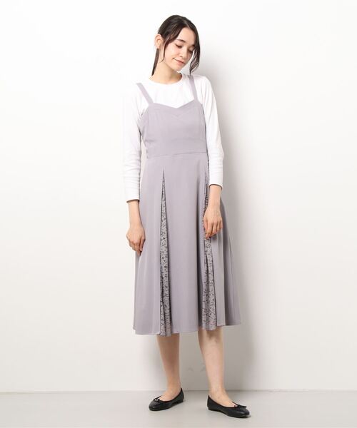 MISCH MASCH（ミッシュマッシュ）の「レース切替ジャンパースカート（ジャンパースカート・レディース・ライトブルー/ブラック/モカ・MEDIUM）」の15枚目の写真