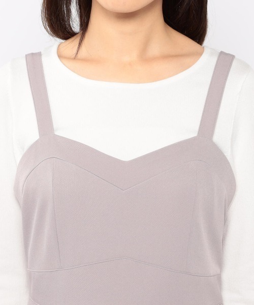 MISCH MASCH（ミッシュマッシュ）の「レース切替ジャンパースカート（ジャンパースカート・レディース・ライトブルー/ブラック/モカ・MEDIUM）」の8枚目の写真