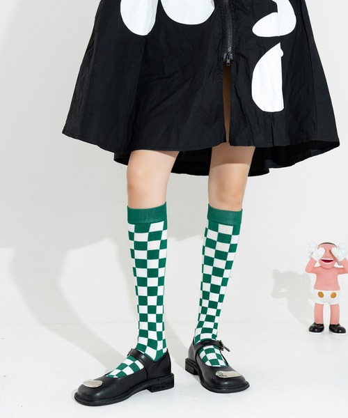 kakko」（カッコ）の「レディース ブロックチェックハイソックス