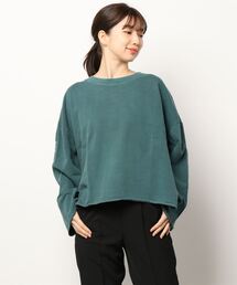 Samansa Mos2 | ピグメント加工裏毛バックロゴ刺繍スウェット(スウェット)