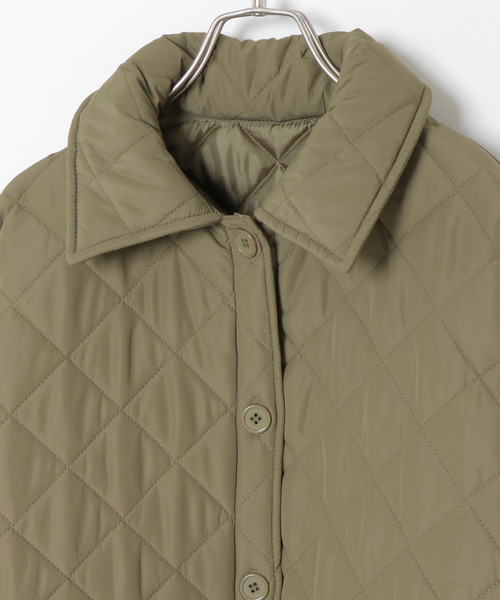 VENCEEXCHANGE(ヴァンスエクスチェンジ)の「【WEB限定】マイクロタフタキルティングロングジャケット(ステンカラーコート・レディース・ブラック/ダークグリーン・M)」の17枚目の写真