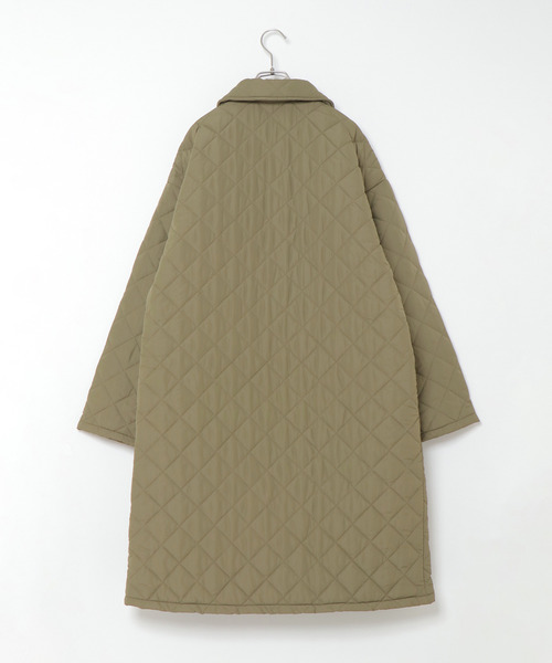 VENCEEXCHANGE(ヴァンスエクスチェンジ)の「【WEB限定】マイクロタフタキルティングロングジャケット(ステンカラーコート・レディース・ブラック/ダークグリーン・M)」の20枚目の写真