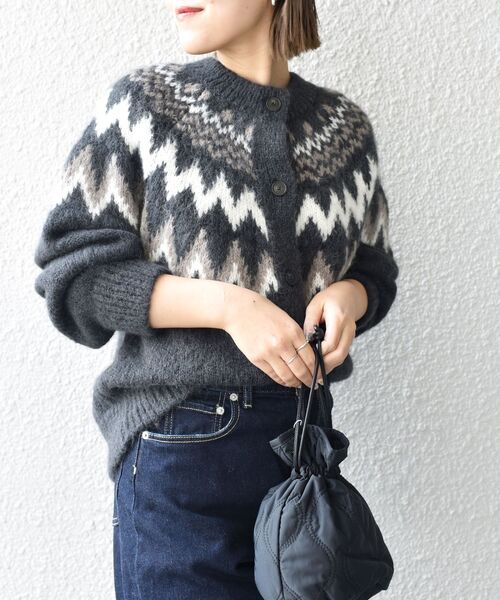 セール】アルパカウール ノルディックカーディガン（カーディガン