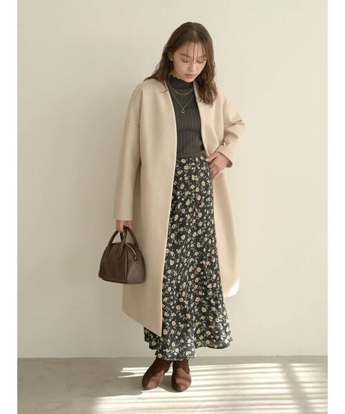 earth music&ecology(アースミュージックアンドエコロジー)の「Vネックコート*(チェスターコート・レディース・ライトベージュ/モカ/ブラック/ミント・M/L)」の10枚目の写真