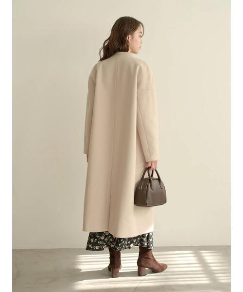 earth music&ecology(アースミュージックアンドエコロジー)の「Vネックコート*(チェスターコート・レディース・ライトベージュ/モカ/ブラック/ミント・M/L)」の14枚目の写真