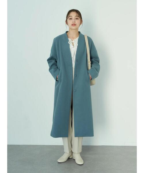 earth music&ecology(アースミュージックアンドエコロジー)の「Vネックコート*(チェスターコート・レディース・ライトベージュ/モカ/ブラック/ミント・M/L)」の16枚目の写真