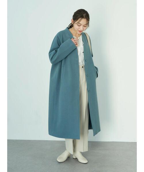 earth music&ecology(アースミュージックアンドエコロジー)の「Vネックコート*(チェスターコート・レディース・ライトベージュ/モカ/ブラック/ミント・M/L)」の17枚目の写真
