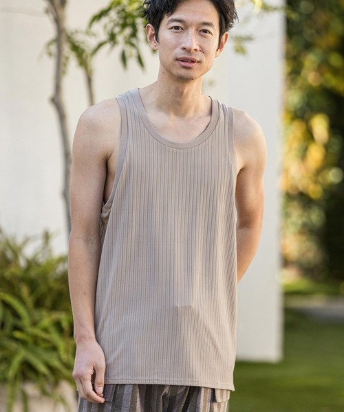 CALL&RESPONSE（コールアンドレスポンス）の「mta465-トタンリブ-タンクトップ（タンクトップ・メンズ・ホワイト/カーキ/ブラック/ベージュ/パープル・2/4）」の21枚目の写真